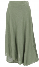 Ethno culottes, boho maxi skirt, summer skirt - light olive green