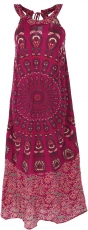 Long boho summer dress, indian maxi dress - light bordeaux red