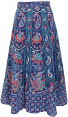 Long Boho wrap skirt, ethno flamenco skirt with elephant motif - ..
