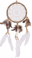 dreamcatcher with crocheted lace - white 12 cm