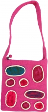 Boho felt bag `patchwork` - pink