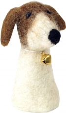 Handmade felt finger puppet - dog