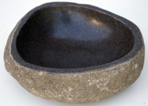 River stone bowl, bird bath about 30 cm - 10