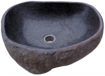 Solid river stone top washbasin, wash bowl, natural stone hand ba..