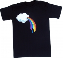 Fun retro art t-shirt `cloud` - dark blue