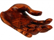 Carved hand, wooden bowl hand