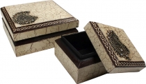 Hand painted wooden box, jewelry box `Bagru