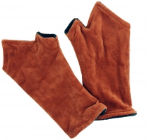 velvet cuffs, reversible cuffs - rust-orange/black