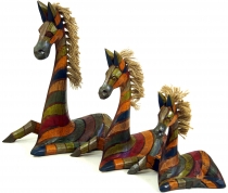 Wooden figure zebra in 3 sizes - colorful stripes