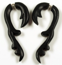 Tribal wooden earring, wooden spiral, fake piercing, plug - Model..