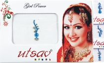 Indian forehead Bindi, body sticker - turquoise
