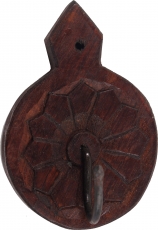 Indian round wooden wall hook - model 2