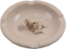 Ceramic smoking plate ashtray - beige/model 20