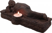 Candlestick sandstone Buddha - black