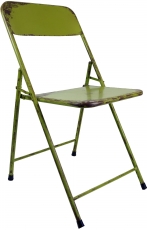 Folding chair made of tubular metal in industrial vintage design ..