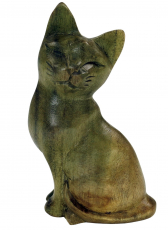 Small decorative figure, wooden figure, animal figure cat - Model..