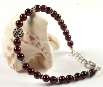 Mala bracelet and necklace with genuine silver beads - Garnet