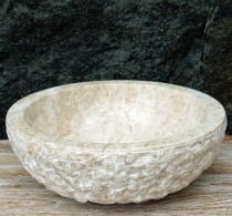 Solid round marble countertop sink, wash bowl, natural stone hand..