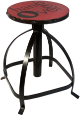 Metal stool, swivel stool - red