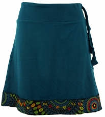 Mini skirt with embroidered hem, boho chic skirt, retro mandala -..