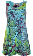 Mirror Top, Longshirt, Mini Dress - Elephant/turquoise