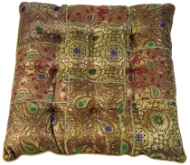 Oriental brocade quilted cushion, chair cushion 40*40 cm - gold