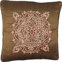 Embroidered cushion cover, pillowcase - Mandala Bali brown