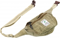 Practical hemp belt bag, ethno fanny pack, sidebag - natural
