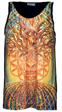 Psytrance Tank Top, Men Top - flower of life in the tree of life