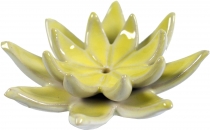Incense holder Lotus ceramic yellow - model 21