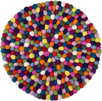 Round felt rug, floor mat made of small felt balls - Ø 40 cm