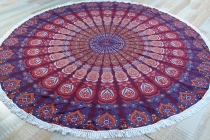 Round Indian Mandala Shawl, Boho Bedspread, Picnic Blanket, Beach..