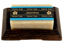 Exotic soap set, soap coconut wood soap dish - Jasmine