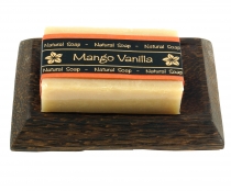 Exotic soap set, soap coconut wood soap dish - mango