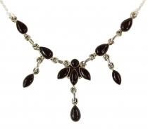 Silver necklace with semi-precious stones - Onyx
