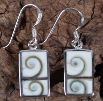 Silver earrings with shiva shell - 6
