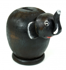 Crazy wooden money box, hand painted - Elephant 2