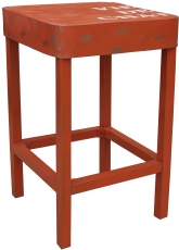 Standing table, side table in lacquered metal - orange