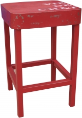Standing table, side table in lacquered metal - red