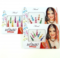 Set of 3 Indian Forehead Bindi, Body Stickers, Festival Face Bind..