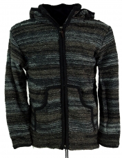 Cardigan wool jacket Nepal jacket batik black - model 24