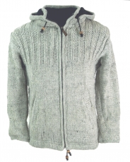 Cardigan wool jacket Nepal jacket stone gray - model 23