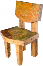 Chair, wooden armchair recycled teak - model 6