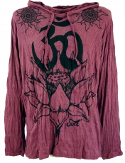 Sure long sleeve shirt, hoodie Lotus Om - bordeaux