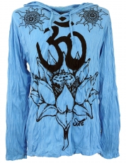 Sure long sleeve shirt, hoodie Lotus Om - light blue