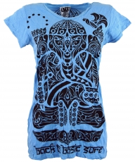 Sure T-shirt tribal Ganesh - light blue