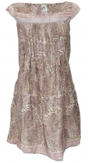 Mini dress boho style, simple summer dress - paisley pink