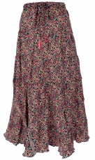 Boho step skirt, silky maxi skirt hippie chic, flamenco skirt - b..