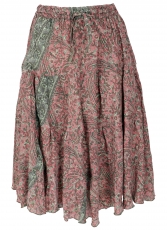 Silky tiered skirt, comfortable midi skirt, boho summer skirt - o..