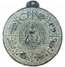 Tibetan stone picture, relief from slate - Medicine Buddha 2
